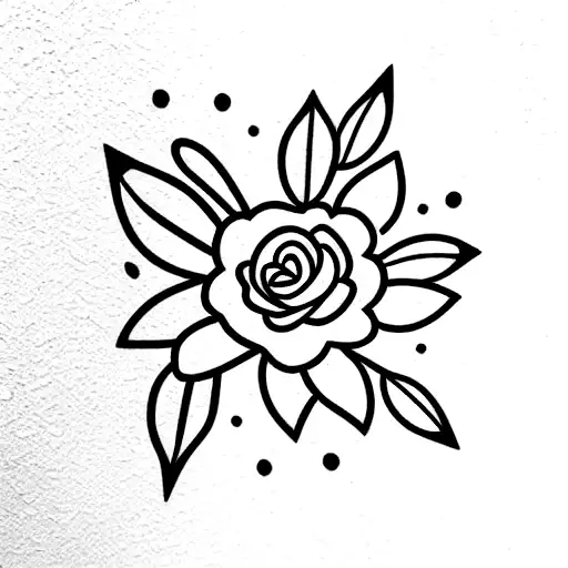 casa con flores tattoo design idea