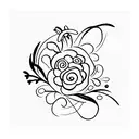 casa con flores tattoo design idea