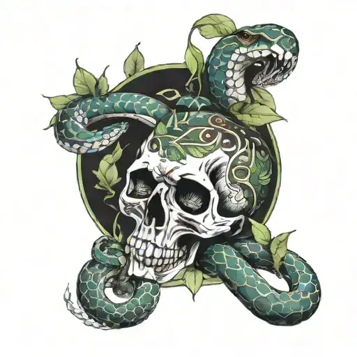snakes, reptiles,skulls,jungle tattoo design idea