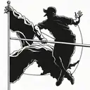 death doing pole vault tattoo design idea
