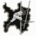 death doing pole vault tattoo design idea