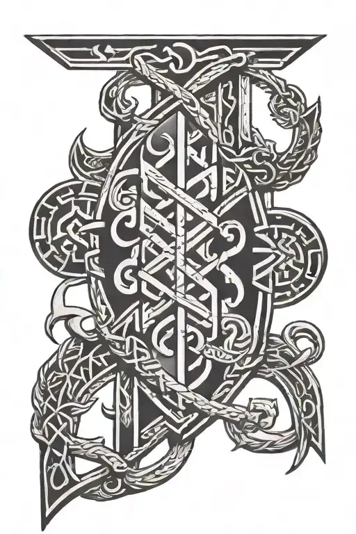 viking runes tattoo design idea
