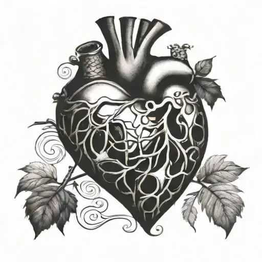 realist Heart burned tattoo design idea