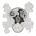 labyrinth brain integrated tattoo design idea