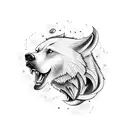 Create a 3/4 arm sleeve in a traditional style of a bear and a wolf fighting with a snake tattoo design idea
