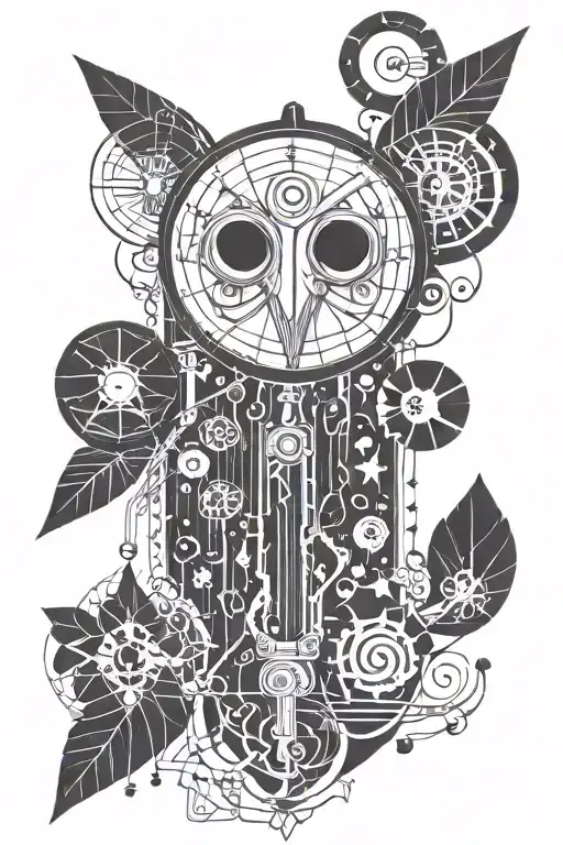 coraline inspired key tattoo design idea