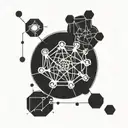 minimalist black work tattoo incorporating the chemical structure of serotonin  tattoo design idea