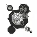 minimalist black work tattoo incorporating the chemical structure of serotonin  tattoo design idea