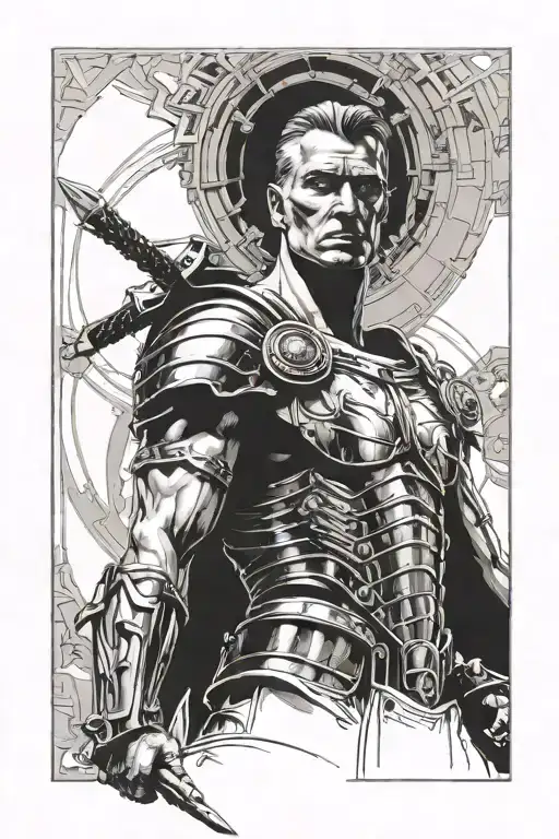 Julius Caesar Sorayama style tattoo design idea