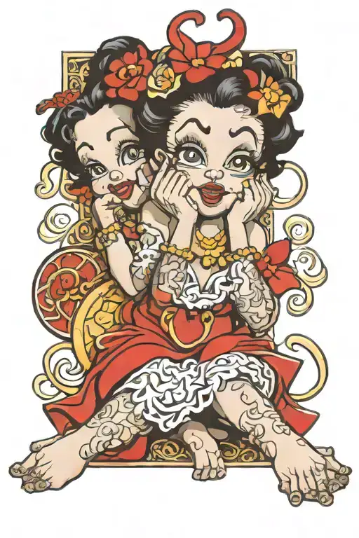 Betty boop speak no evil hear no evil see no evil tattoo design idea