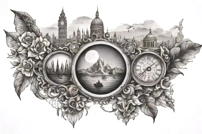 wanderlust inspired tattoo featuring tattoo design idea