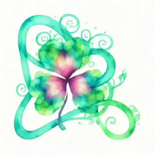 four leaf clover with infinity sign tattoo design idea