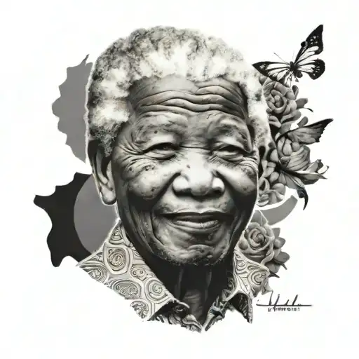quotes from Nelson mandela into a design featuring a symbolic representation of the struggle for equality/ resilience  tattoo design idea