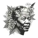 quotes from Nelson mandela into a design featuring a symbolic representation of the struggle for equality/ resilience  tattoo design idea
