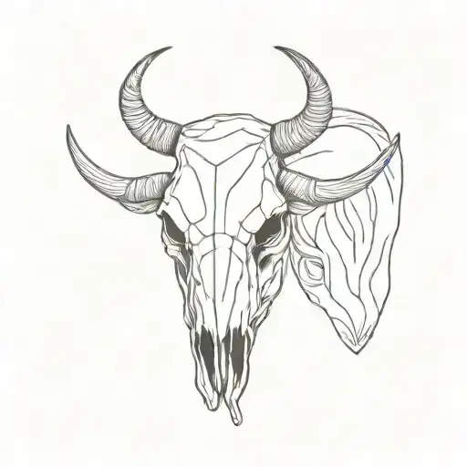 steer skull tattoo design idea