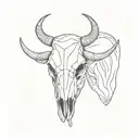 steer skull tattoo design idea