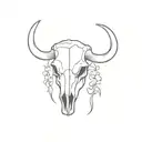 steer skull tattoo design idea