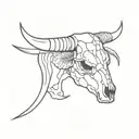 steer skull tattoo design idea