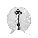 Lighthouse and space needle  tattoo design idea