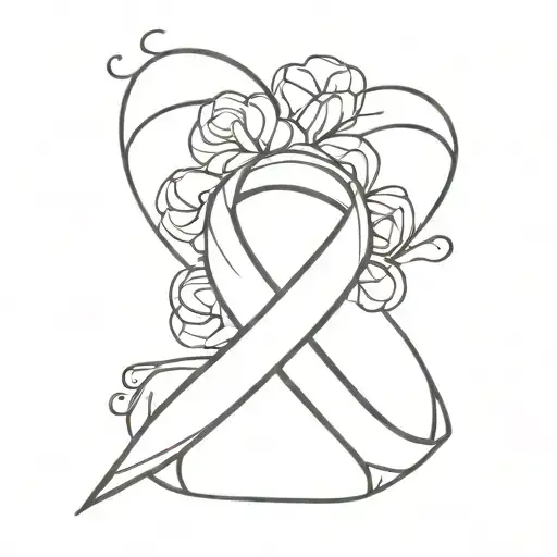 breast cancer ribbon tattoo design idea