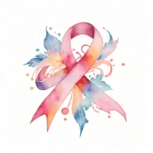 breast cancer ribbon tattoo design idea
