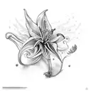 stargazer lily  tattoo design idea