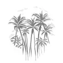 palm trees tattoo design idea