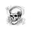 Grim Reaper With Sugar Skull holding hour glass  tattoo design idea