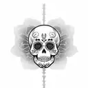 Grim Reaper With Sugar Skull holding hour glass  tattoo design idea