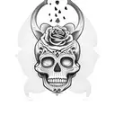 Grim Reaper With Sugar Skull holding hour glass  tattoo design idea
