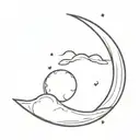 full moon tattoo design idea