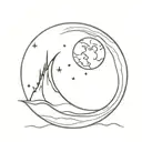 full moon tattoo design idea