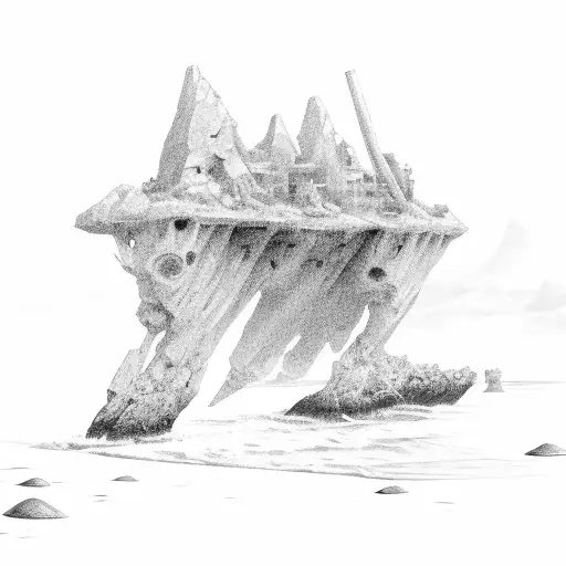  J on a beach shore tattoo design idea