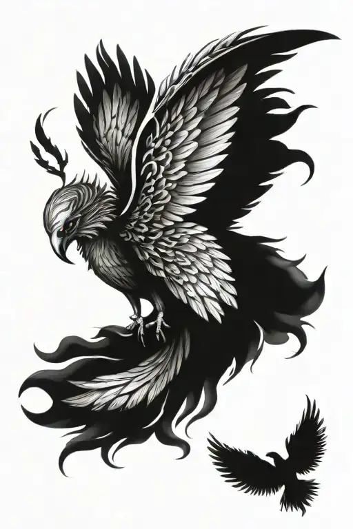 fallen angel wing tattoo design idea