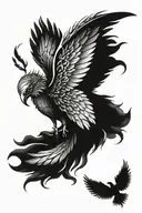 fallen angel wing tattoo design idea
