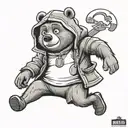 cartoon film masha and the bear in one tattoo design idea