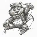cartoon film masha and the bear in one tattoo design idea