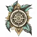 compass cross tattoo design idea