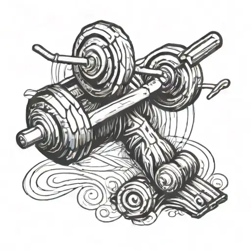powerlifting barbell wrapped tattoo design idea