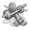 powerlifting barbell wrapped tattoo design idea