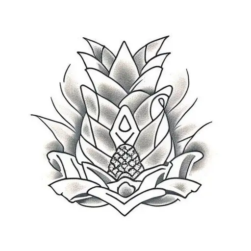 Pineapple tattoo design idea
