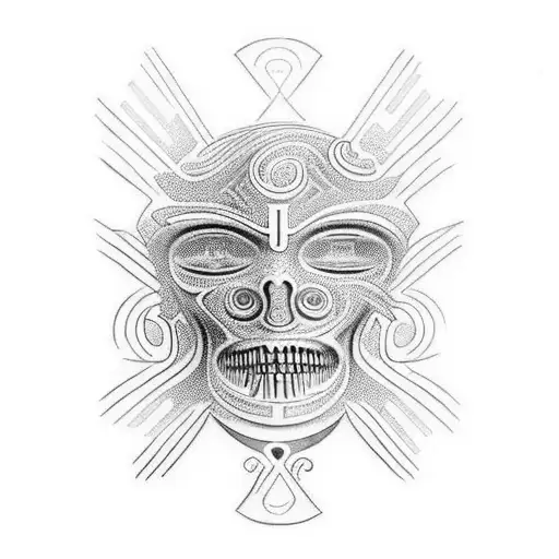 can you help me design a Maori tattoo with Maori and H.R. Giger's Necronom IV design in Ta Moko style tattoo design idea