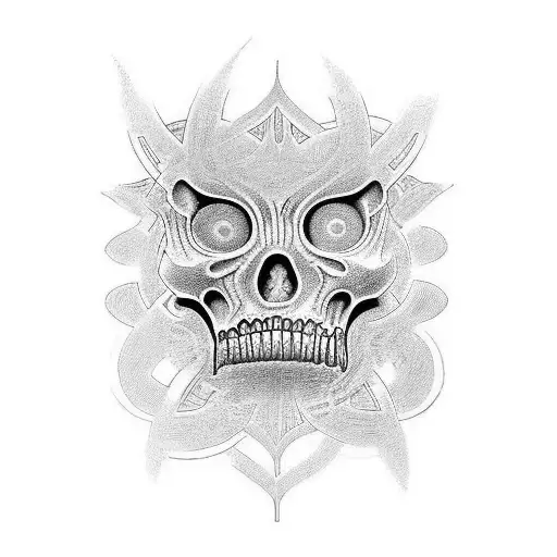 can you help me design a Maania tattoo with Maori and H.R. Giger's Necronom IV design in Ta Moko style tattoo design idea