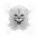 can you help me design a tattoo with Maori and H.R. Giger's Necronom IV design of a Maania tattoo design idea