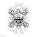 can you help me design a tattoo with Maori and H.R. Giger's Necronom IV design of a Maania tattoo design idea