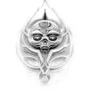 can you help me design a tattoo with Maori and H.R. Giger's Necronom IV design of a Maania tattoo design idea