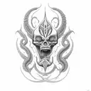can you help me design a Maania tattoo with Maori and H.R. Giger's Necronom IV design  tattoo design idea