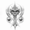 can you help me design a Maania tattoo with Maori and H.R. Giger's Necronom IV design  tattoo design idea