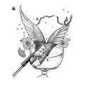 bartender, cocktail  tattoo design idea