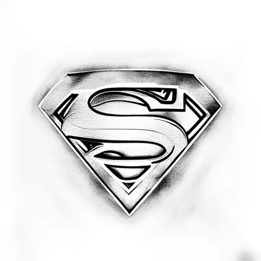 Superman logo with the letters A and N  tattoo design idea